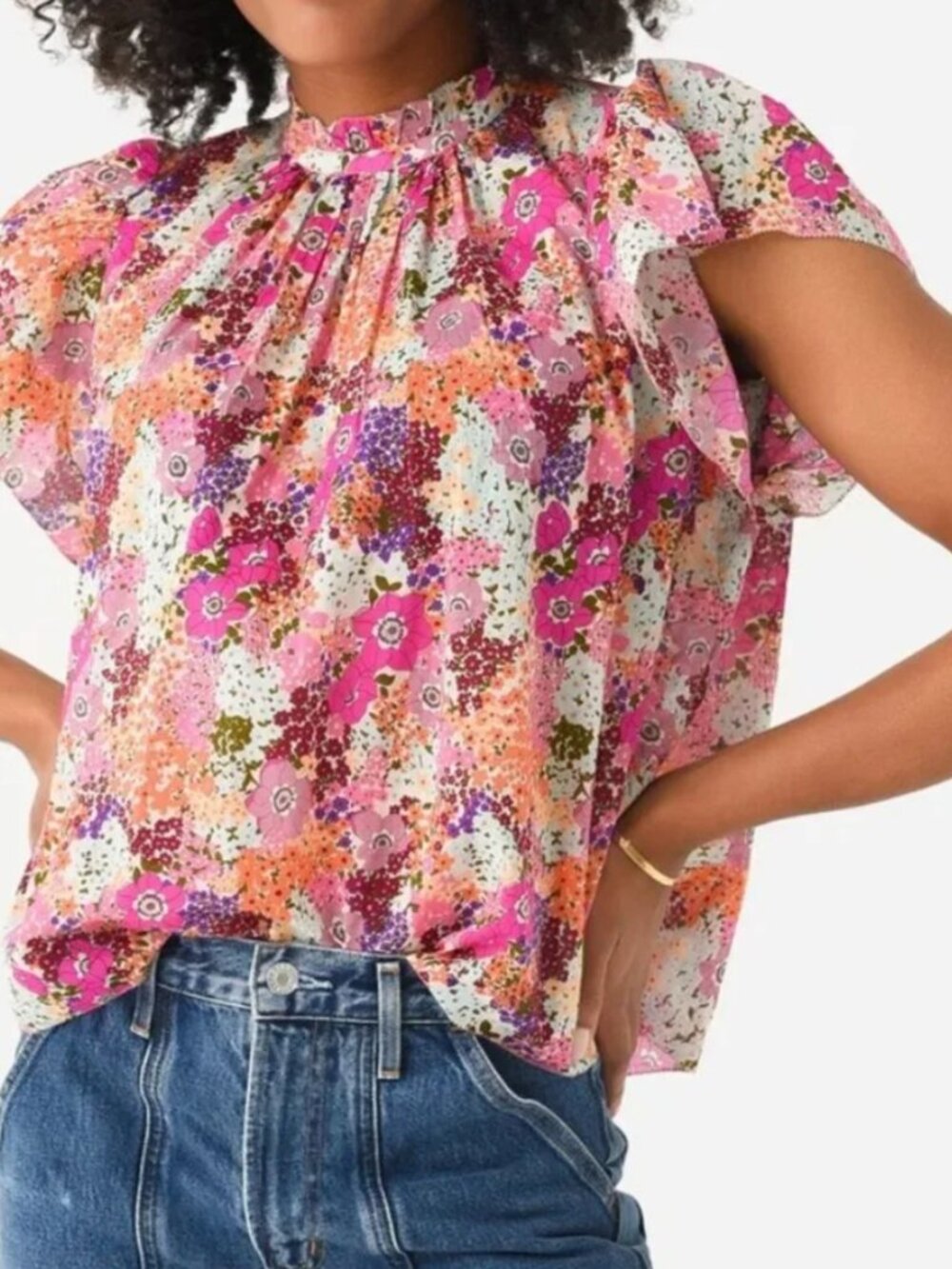 Trovata Carla Blouse Red Garland Cotton Small NWT $258